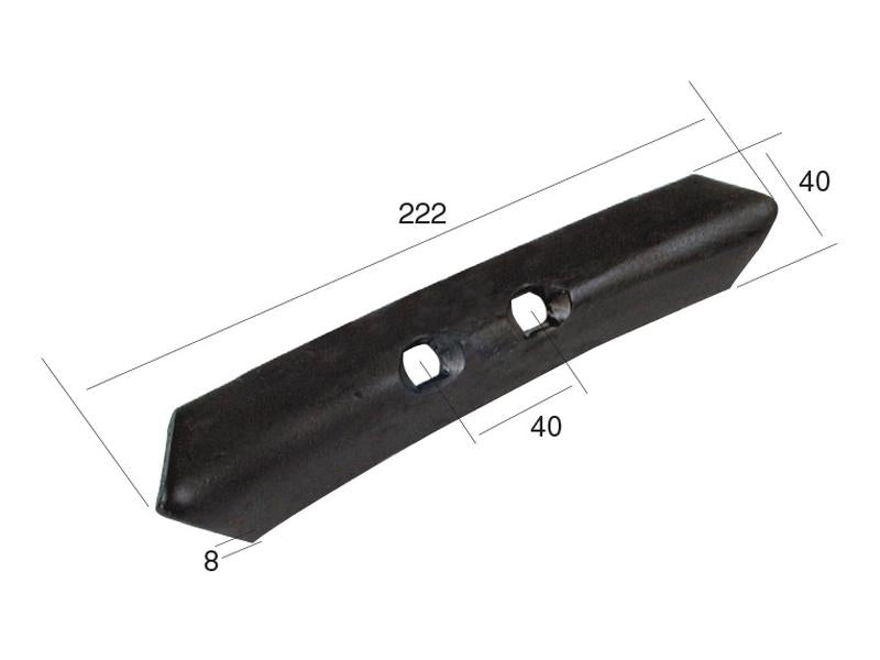 Bico 222x40x8mm Centros de orifícios em 40mm (S.77318)