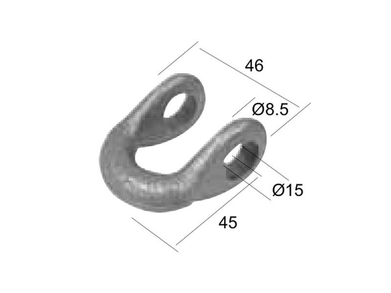 Manilha Orifício Ø 16.5mm, Profundidade: Width: 47mmmm, Altura: 58mm - para Bomford Aplicavel em: 0589501 (S.77578)