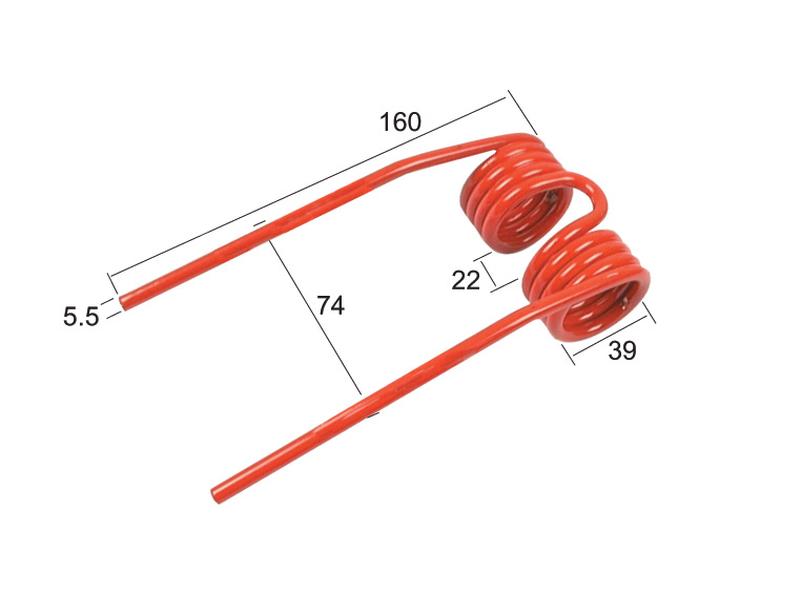 Mola - Esq./Dt. - Comp:160mm, Larg:74mm, Ø5.5mm - para Krone Aplicavel em: 9380403 (S.77772)