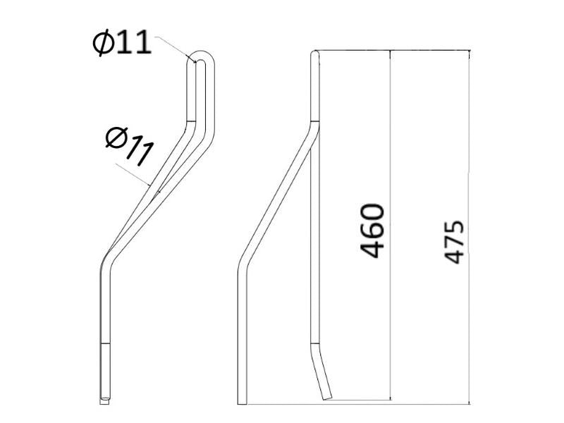 Mola - Esq. - Comp:460mm, Larg:137mm, Ø11mm - para Vicon Aplicavel em: 99136240 (S.77908)
