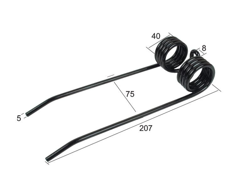 Mola Comp:207mm, Larg:75mm, Ø5mm - para Claas, Bautz Aplicavel em: 8072972 (S.78058)