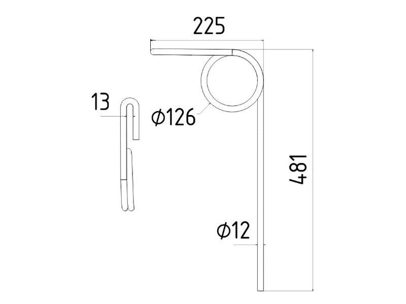 Mola - Ø12mm, Comp: 480mm Aplicavel em: 400975 (S.78094)