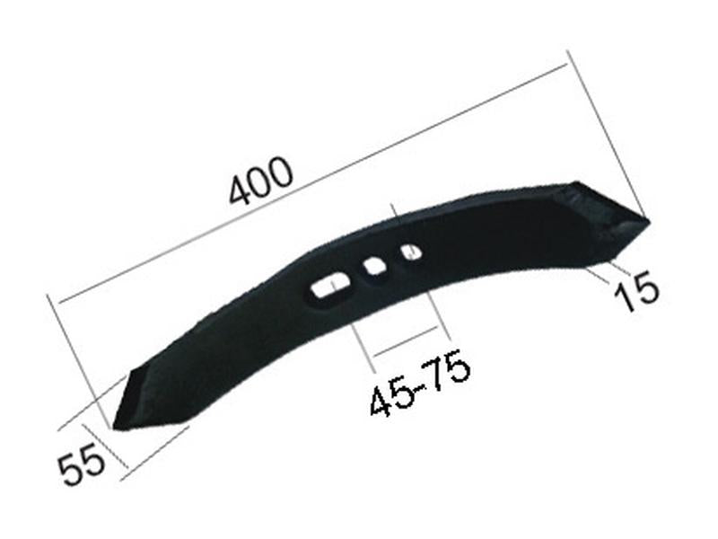 Bico 400x55x15mm Centros de orifícios em 45/75mm (S.78698)