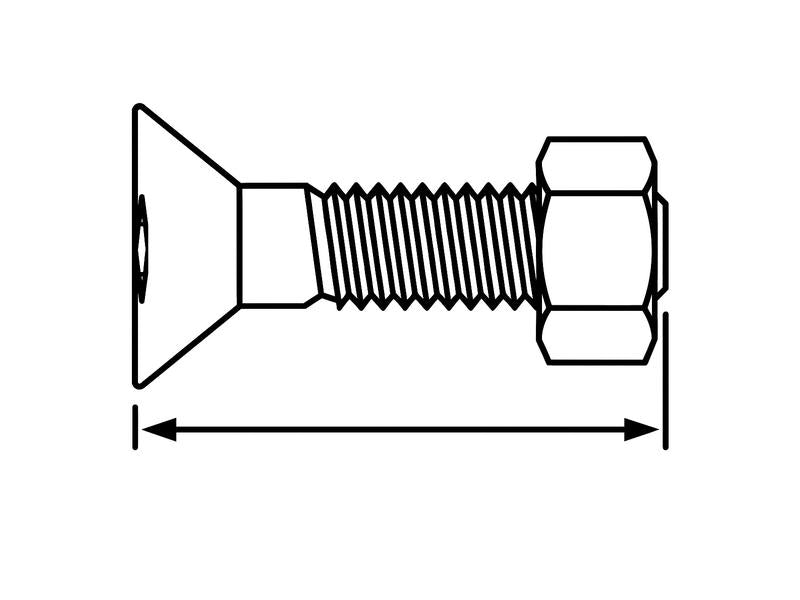 Parafuso c/porca - M12 x 45mm, Resistência à tração 10.9 (25 un. Caixa) Aplicavel em: 3015682LX (S.78731)