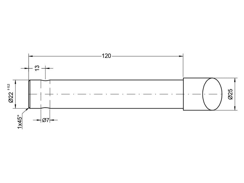 Bico - curvo 387mm, (Redondo) Aplicavel em: GR22 (S.78882)