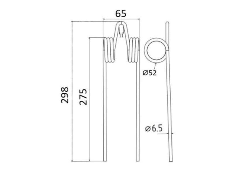 Mola Comp:275mm, Larg:65mm, Ø6.5mm - para PZ Aplicavel em: PZ69 (S.78956)