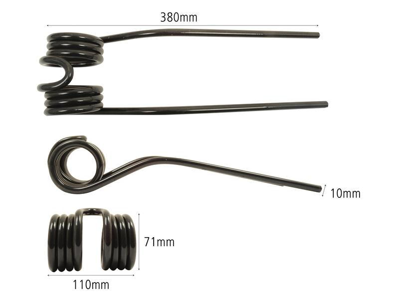 Mola Comp:380mm, Larg:110mm, Ø10mm - para Deutz-Fahr, Fort-Morra, PZ Aplicavel em: 06565574 (S.78985)