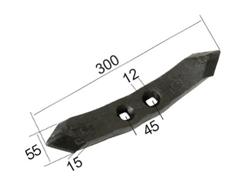 Bico 300x55x15mm Centros de orifícios em 45mm (S.79375)