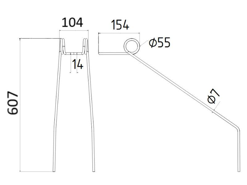 Mola Comp:607mm, Larg:104mm, Ø7mm - para Doublet Record Aplicavel em: 50400307 (S.79442)