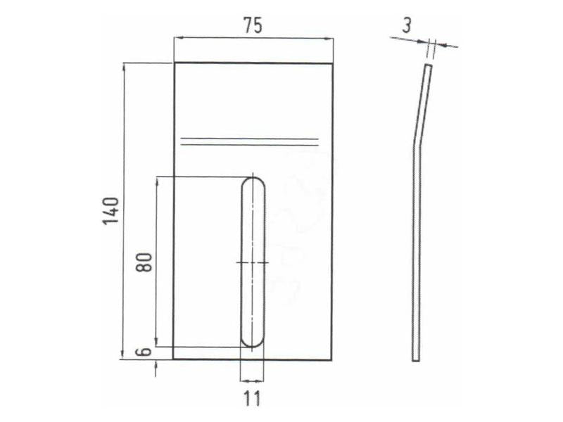 Prato raspador 140x75x3mm Aplicavel em: 52532130 (S.79537)
