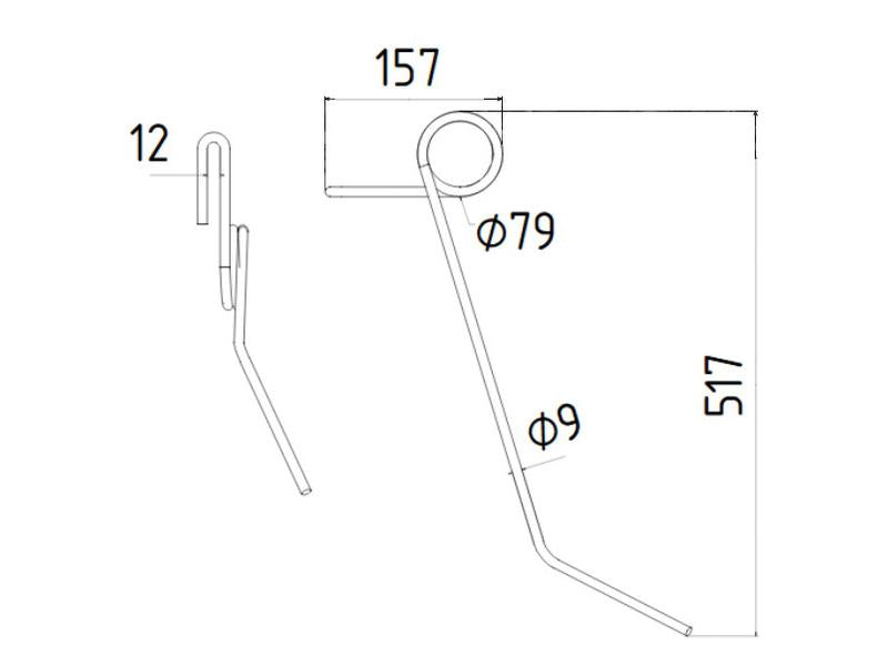 Mola - Ø9mm, Comp: 515mm Aplicavel em: 18903650 (S.79642)
