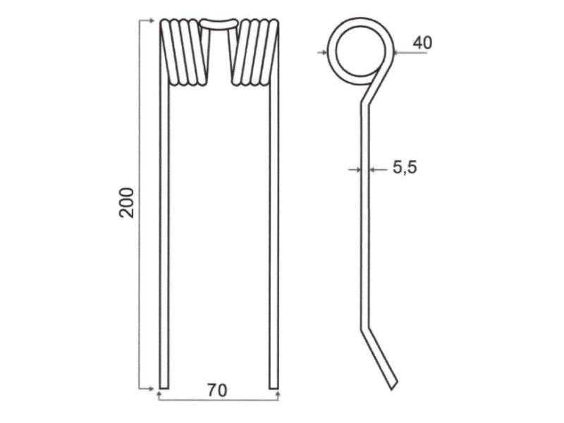 Mola Comp:200mm, Larg:70mm, Ø5.5mm - para Mchale Aplicavel em: CTN00008 (S.79740)