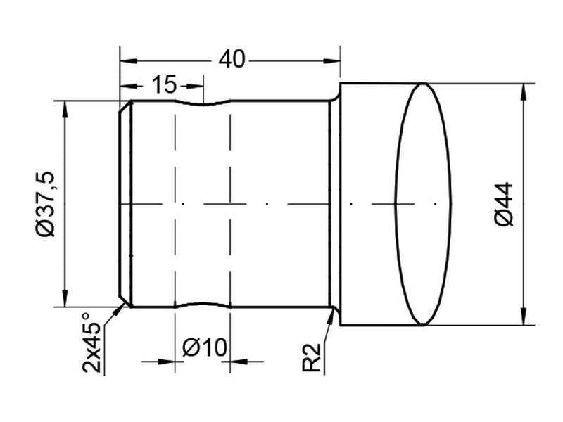 Bico - Direita 1250mm, Tamanho da rosca: - (Estrela) (S.79744)