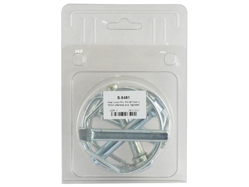Agripak 4 un. Cavilha mola tipo Pêra 11mm x 70mm (S.8461)