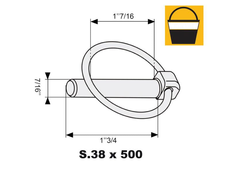 Balde grande 500 un. Cavilha de mola 8mm x 44.5mm (S.8480)