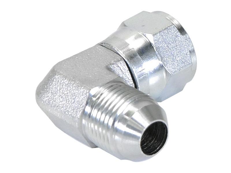 Adaptador hidráulico 3/4'' JIC Macho x 3/4'' JIC Fêmea giratória 90° (S.8563)