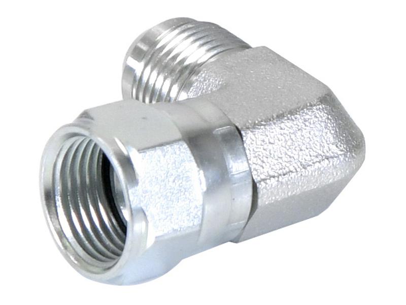 Adaptador hidráulico 3/4'' JIC Macho x 3/4'' JIC Fêmea giratória 90° (S.8563)