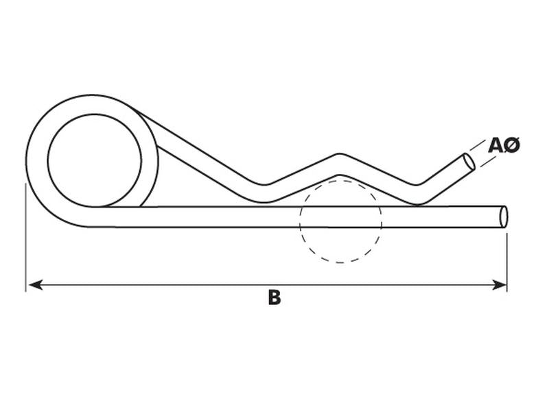 Cavilha tipo R Ø2.5mm x 46mm (S.9)