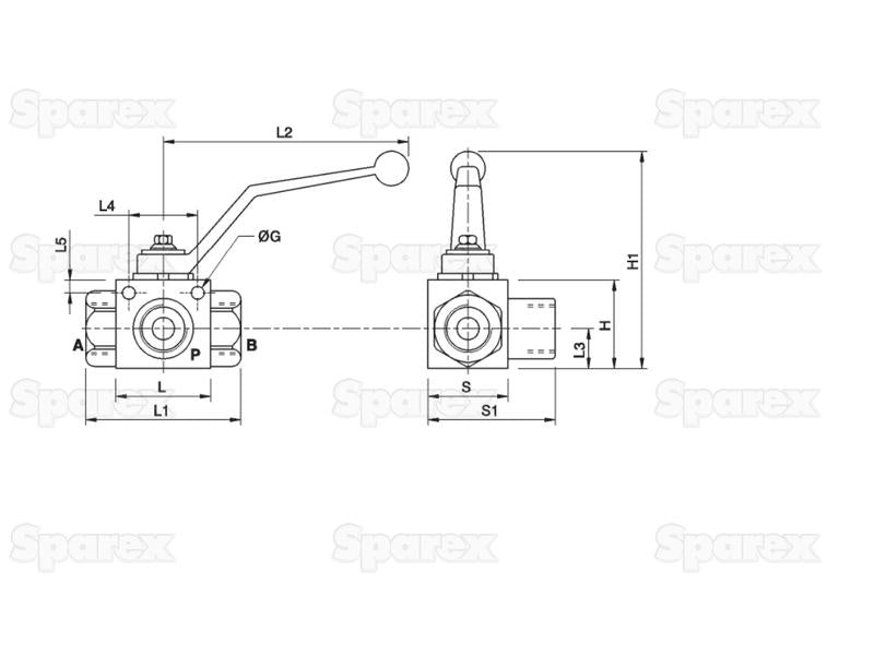 Torneira 3 vias 1/4'' BSP (S.101611)