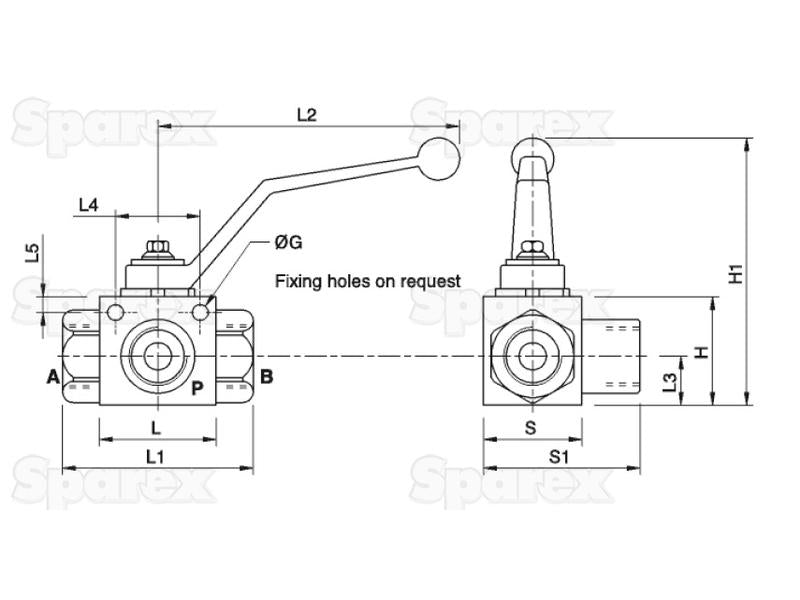 Torneira 3 vias 1/2'' BSP (S.101613)