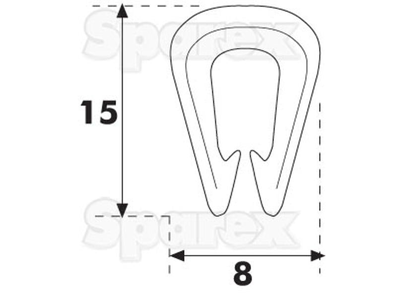 Borracha de vedação (Preta). 1mm – 4mm (1m comprimento). Para utilização em chapas de metal para protecção de bordas. (S.10179)