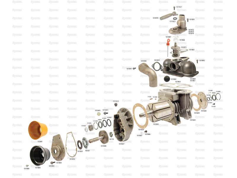 Bomba para cisterna - MEC5000M - Acionamento PTO - 540 RPM Aplicavel em: 9000500001 (S.101800)