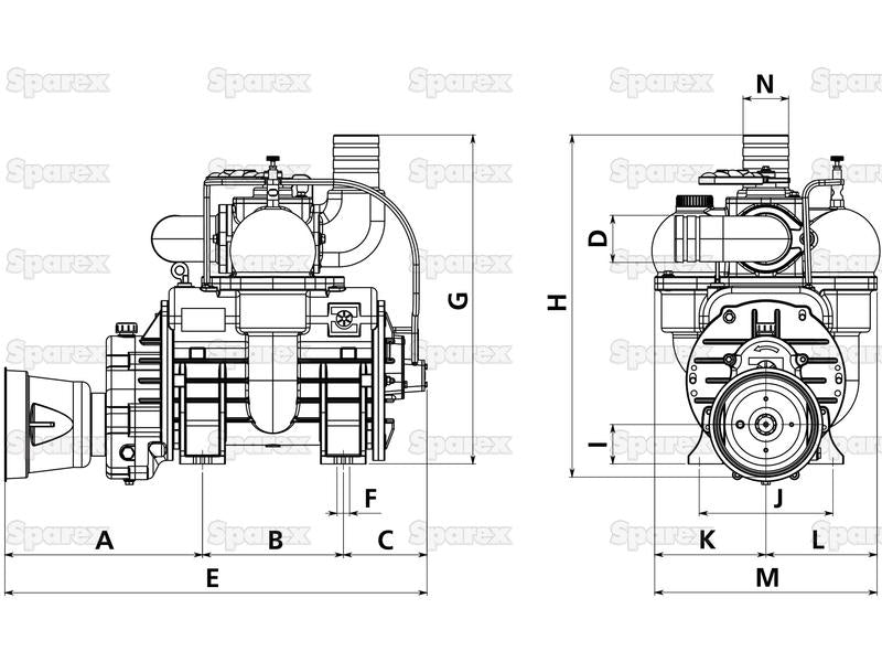 Bomba para cisterna - MEC5000M - Acionamento PTO - 540 RPM Aplicavel em: 9000500001 (S.101800)