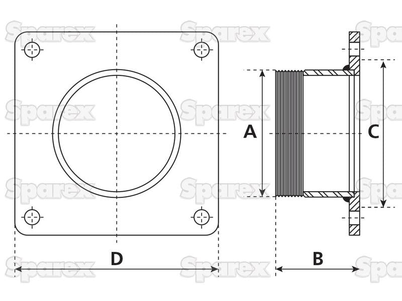 Brida roscada 4'' BSPT (100mm) (galvanizado) (S.103085)