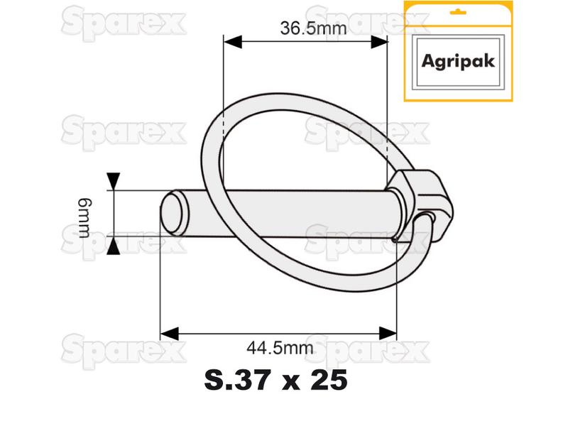 Cavilha de mola Ø6mm x 44.5mm (25 un Agripak) (S.10519)