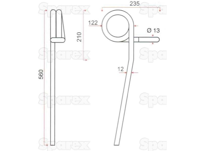 Mola - Ø12mm, Comprimento: 560mm Aplicavel em: 306239 (S.106275)