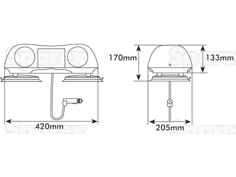 Aerolight Bar - Halogénio - Magnético, Comprimento: 420mm, 12V. (S.10629)