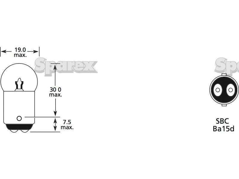 Lâmpada 12V 10W BA15d Caixa (S.109954)