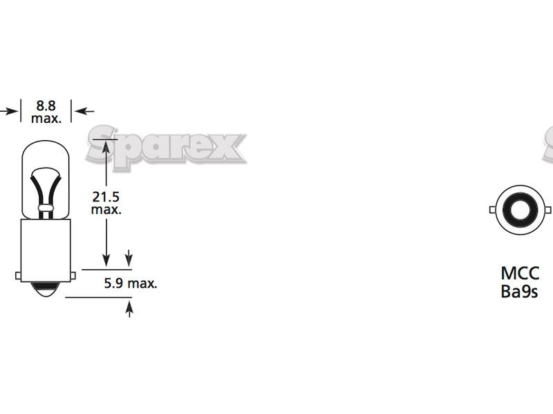 Lâmpada 24V 4W BA9s Caixa (S.109962)