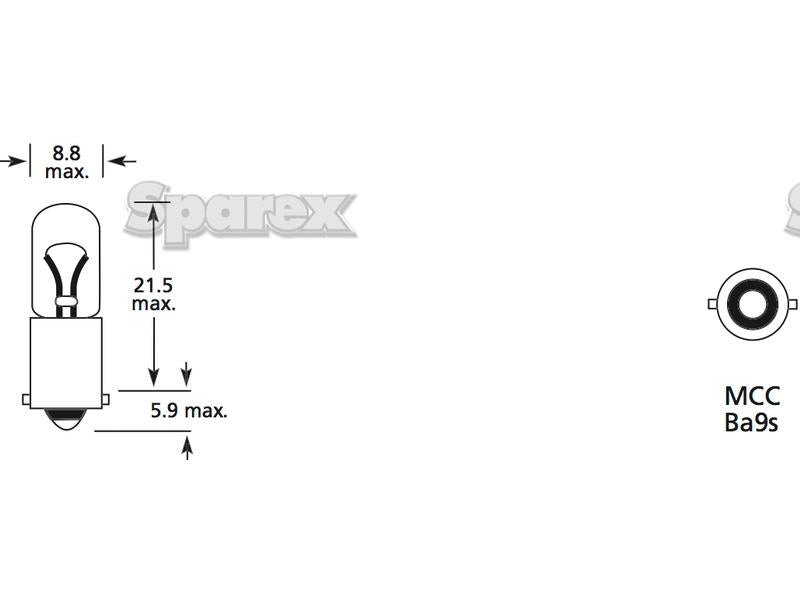 Lâmpada 12V 4W BA9s Caixa (S.109964)