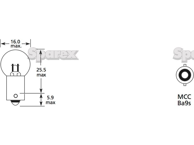 Lâmpada 12V 5W BA9s Caixa (S.109972)