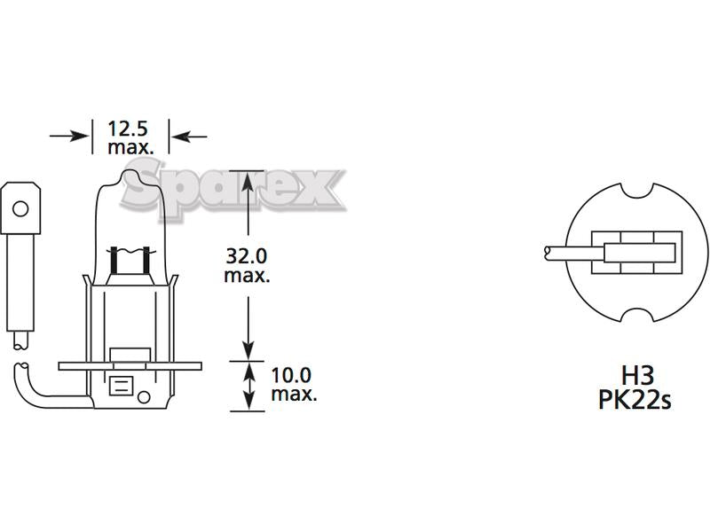 Lâmpada 12V 55W PK22s Caixa (S.109975)