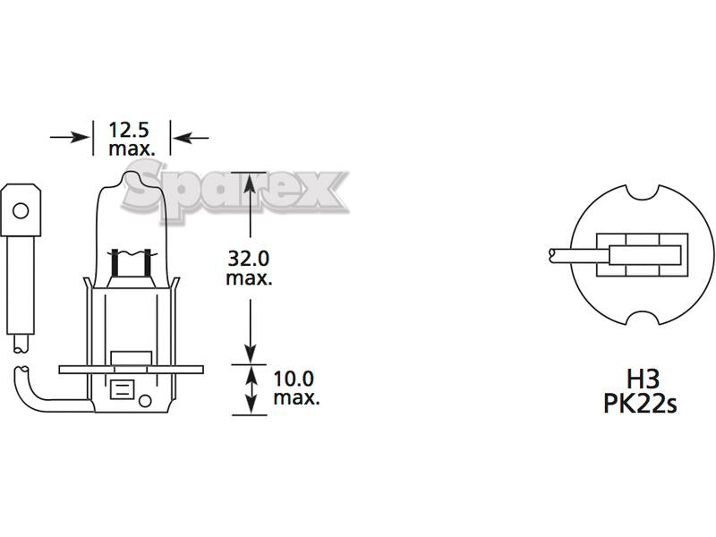 Lâmpada 12V 100W PK22s Caixa (S.109979)