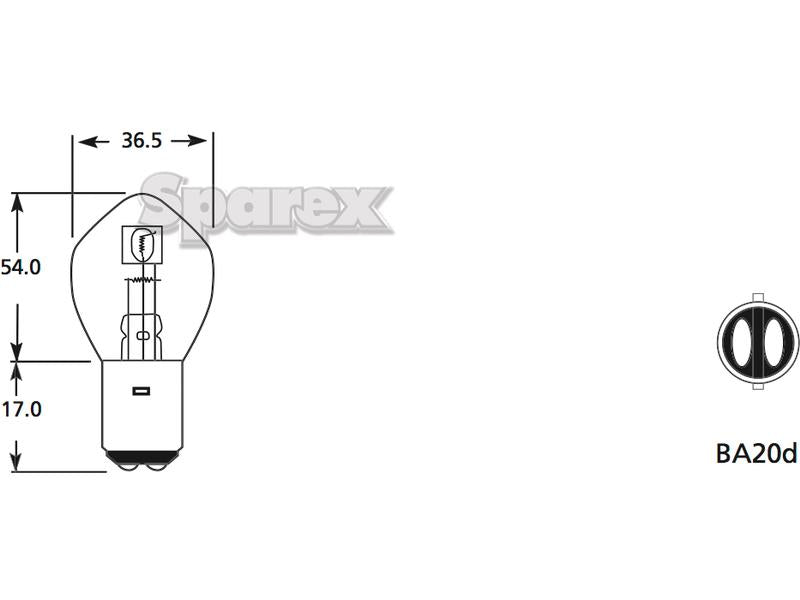 Lâmpada 12V 35W BA20d Caixa (S.109982)