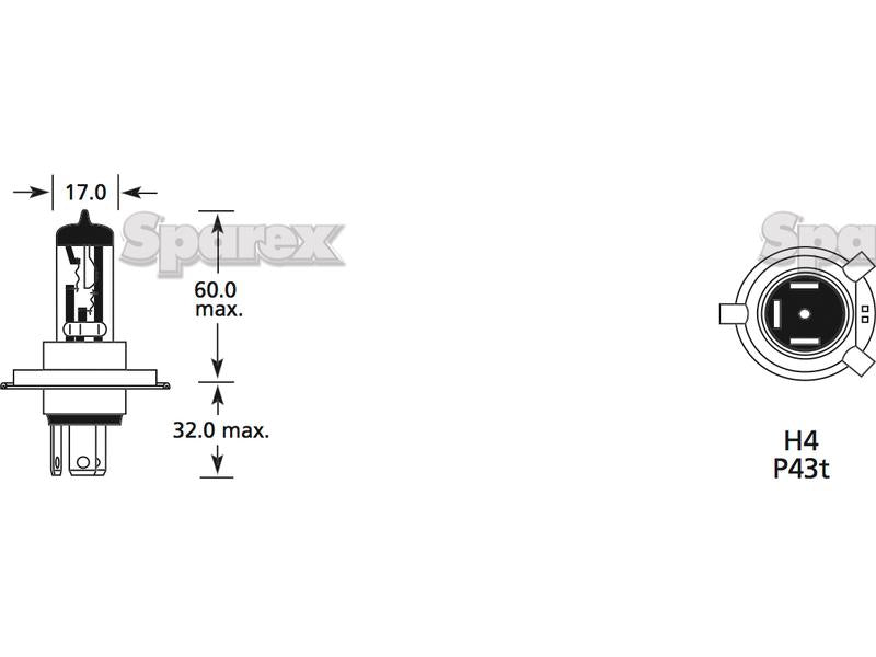 Lâmpada 24V 70W P43t Caixa (S.109988)