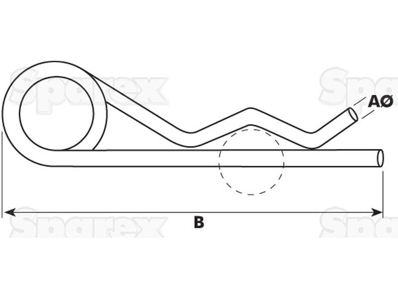 Cavilha tipo R Ø3mm x 66mm (S.10)