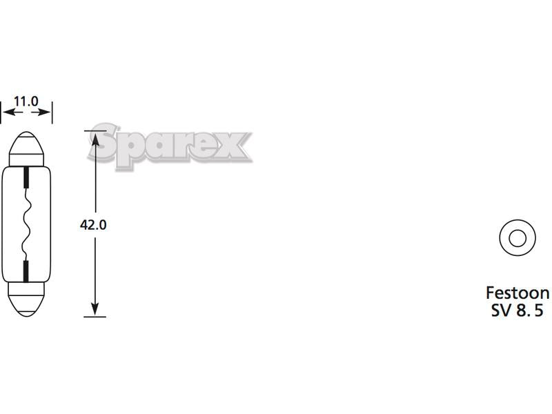 Lâmpada 12V 10W SV8.5 Caixa (S.110001)