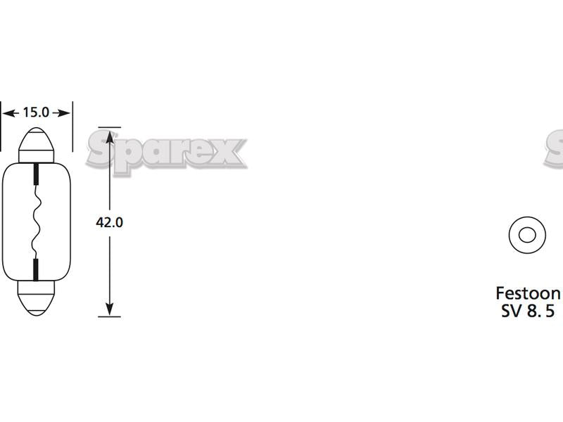 Lâmpada 12V 15W SV8.5 Caixa (S.110002)