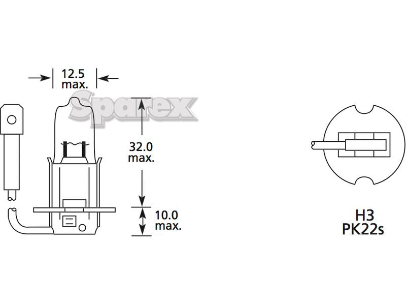 Lâmpada 12V 55W PK22s Blister (S.110043)