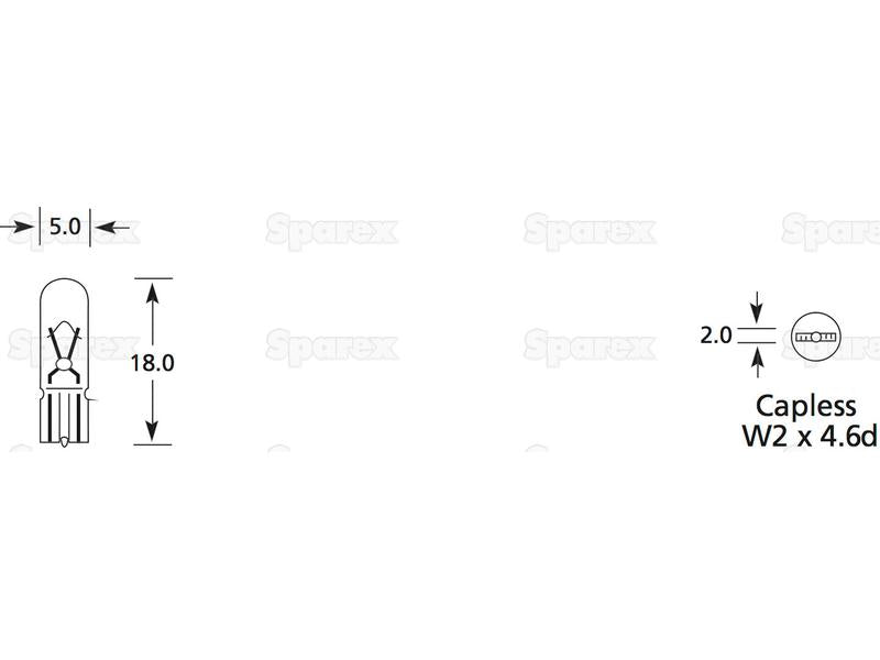 Lâmpada 12V 1W W2x4.6d Blister (S.110051)