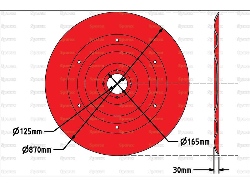 Disco - OD :870mm, - Acessorios para Fella Aplicavel em: 496098 (S.110590)