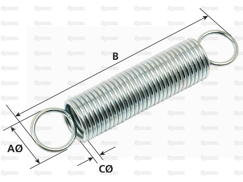 Mola Tensao, Mola Ø12.5mm, Fio Ø1.5mm, Comprimento: 90mm. (S.11092)