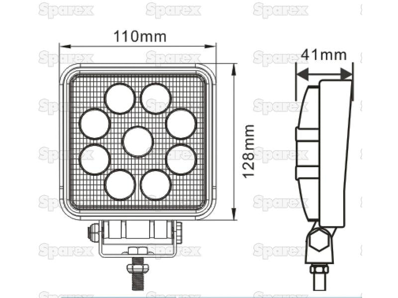 LED Farol, CISPR 25: Not Classified, 2500 Lumens, 10-30V (S.112523)