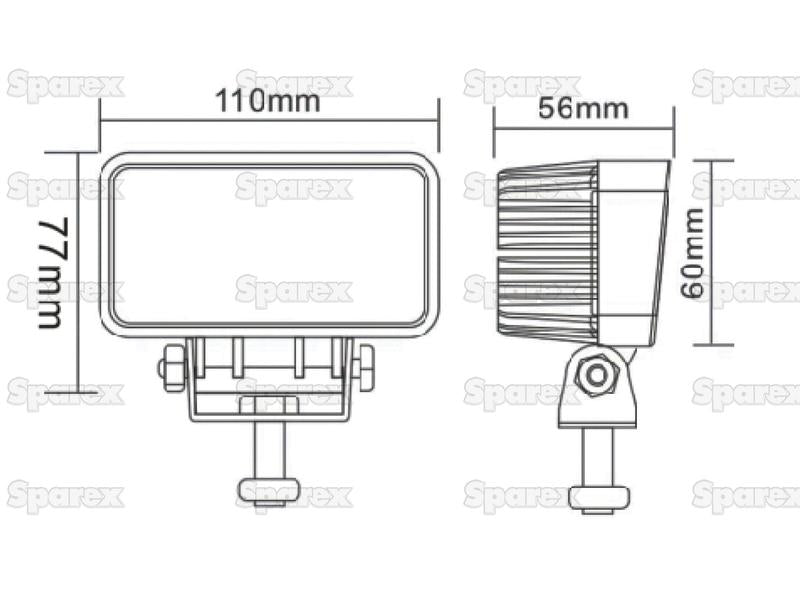 LED Farol, CISPR 25: Class 1, 1850 Lumens, 10-30V (S.112525)