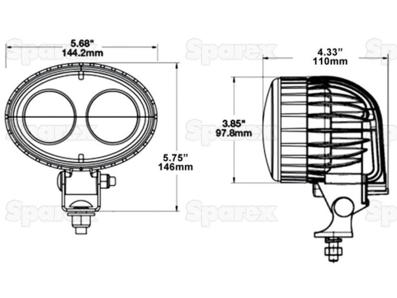 LED Farol de trabalho azul, 10-80V (S.112528)