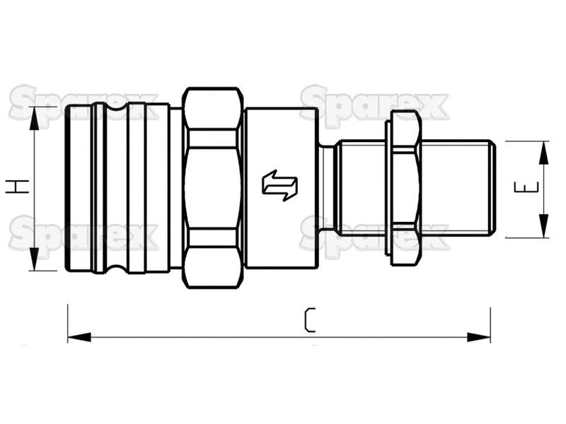 Faster Acoplamento de travão de reboque Macho M22 x 1.50 Métrica Male Bulkhead (S.112795)